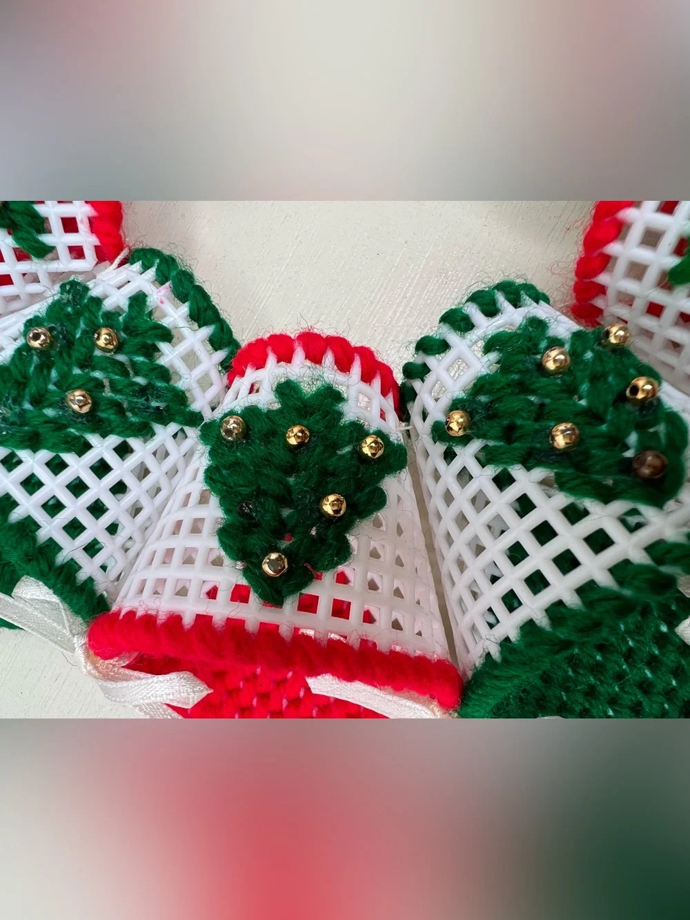 Handmade Needlepoint Christmas Wreath